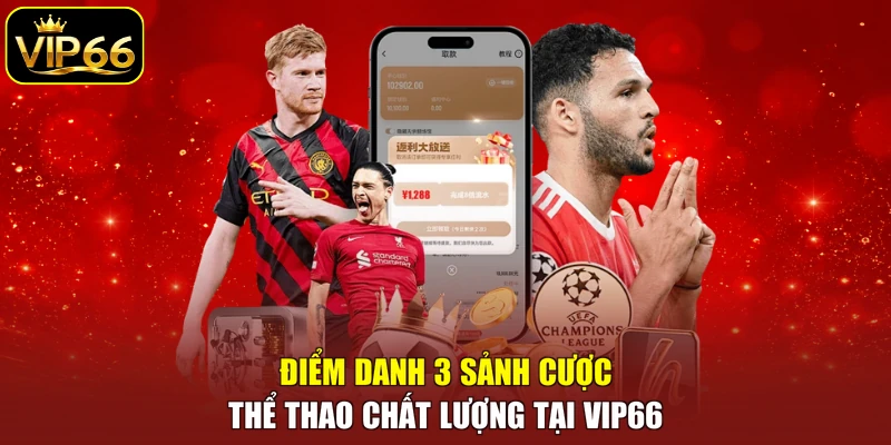 Điểm danh 3 sảnh cược thể thao chất lượng tại VIP66